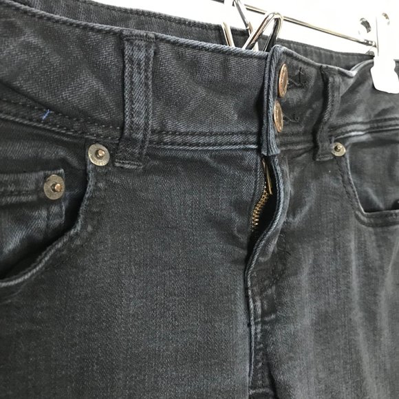 American Eagle Outfitters Skinny Jeans 4R Regular Black Low Rise Stretch - Picture 4 of 10